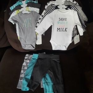 NEW 11 Piece Baby Boy NB Newborn Outfit Lot Sets